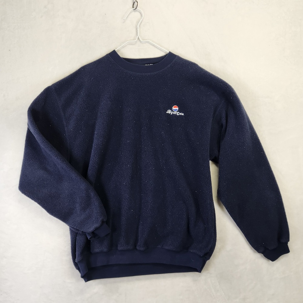 Vintage Gear For Sports Pepsi The Joy of Cola Fleece Sweatshirt Mens XL Navy